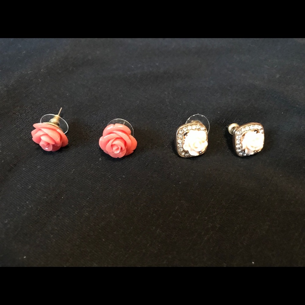 Francescas - Rose Earrings - Set of Two